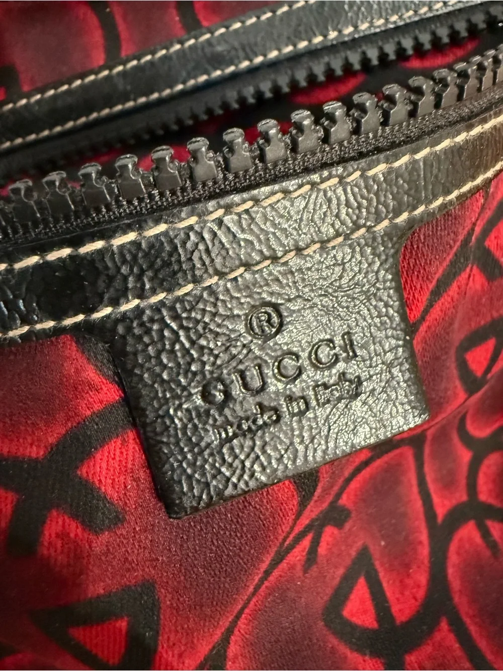 Gucci Snow Glam Bag Medium Hobo vintage Black crossbody